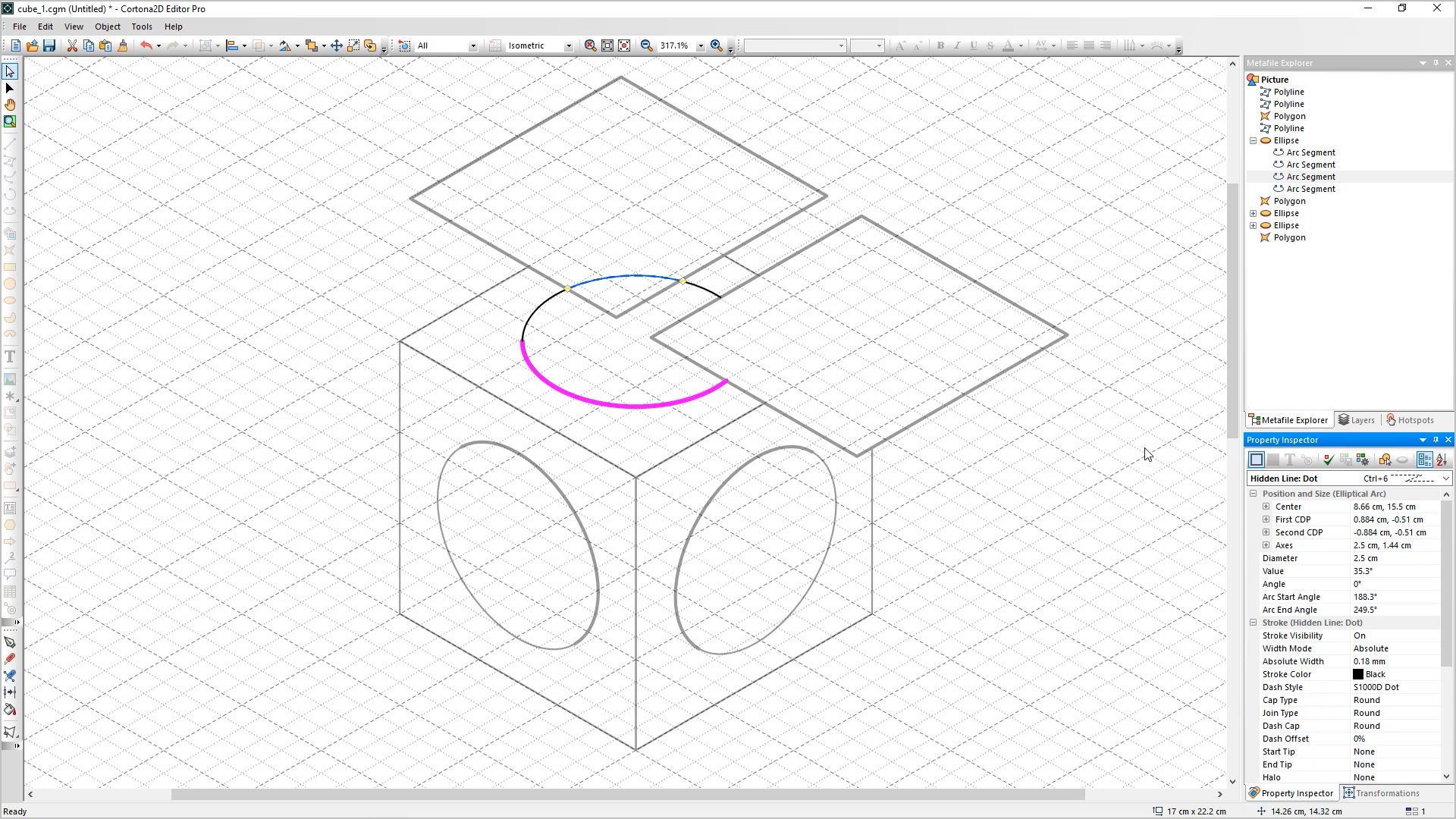 Editing Ellipse segments independently, keeping them as a single Ellipse object