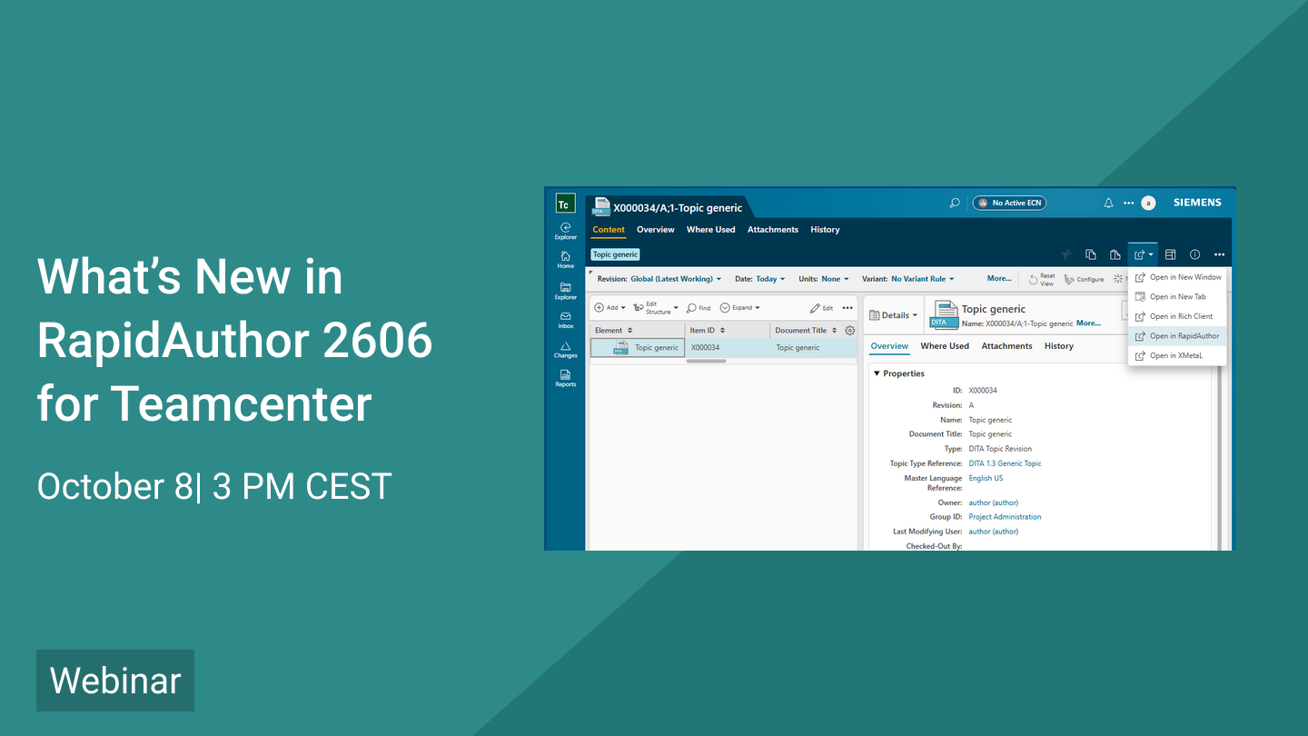 Cortona3D_what's new in RapidAuthor 2606 for Teamcente